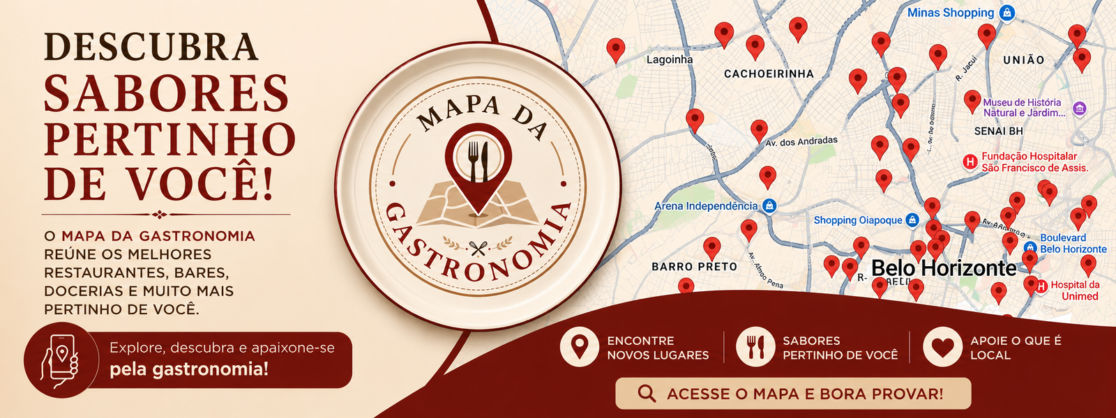 Banner do Mapa da Gastronomia em Belo Horizonte